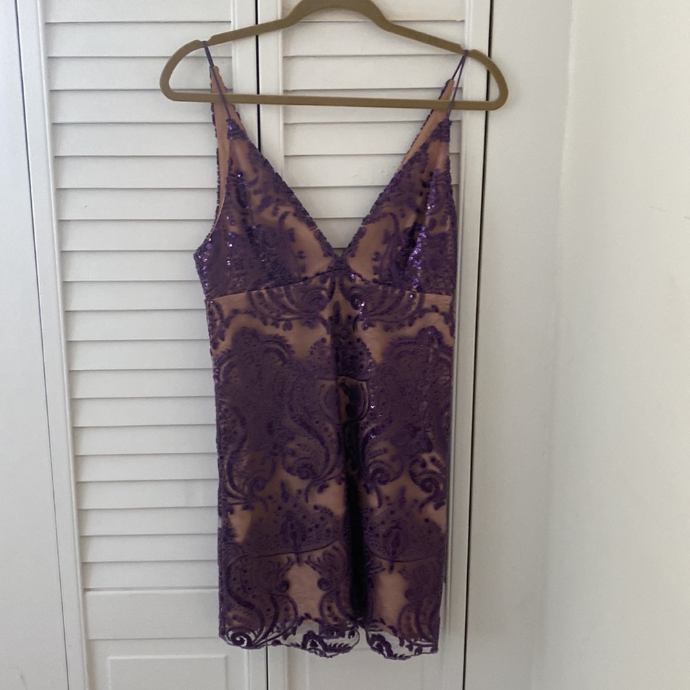 Free People sequin lace purple cocktail dress- never worn!